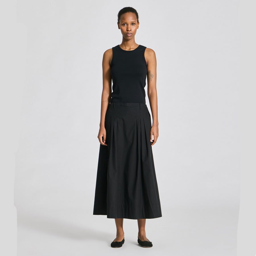 Ruth Pleated Poplin Skirt