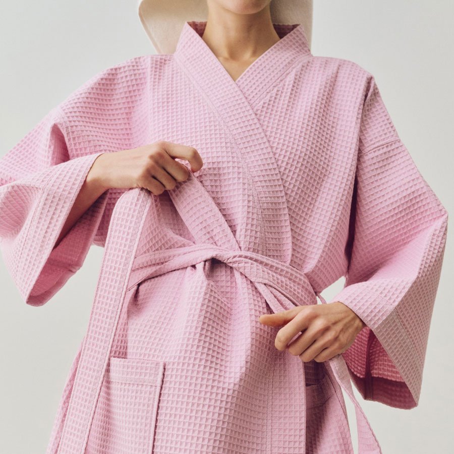 Waffle Bathrobe Cool pink - Billede 2