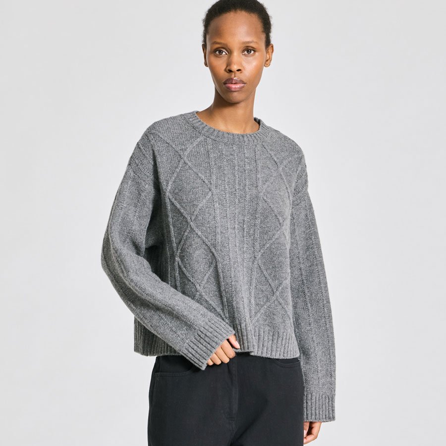 Carina Pullover Lambswool Knit Grafitti grey