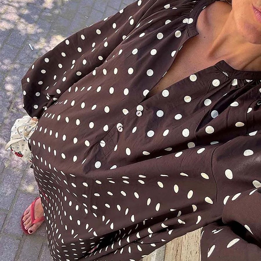 Lara Dress brown dot - Billede 3